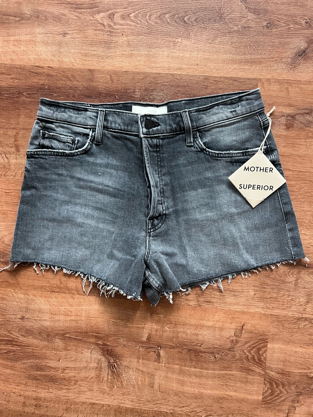 MOTHER Superior The Tomcat Kick Short Fray Denim Shorts Size 33 NWT RT $228